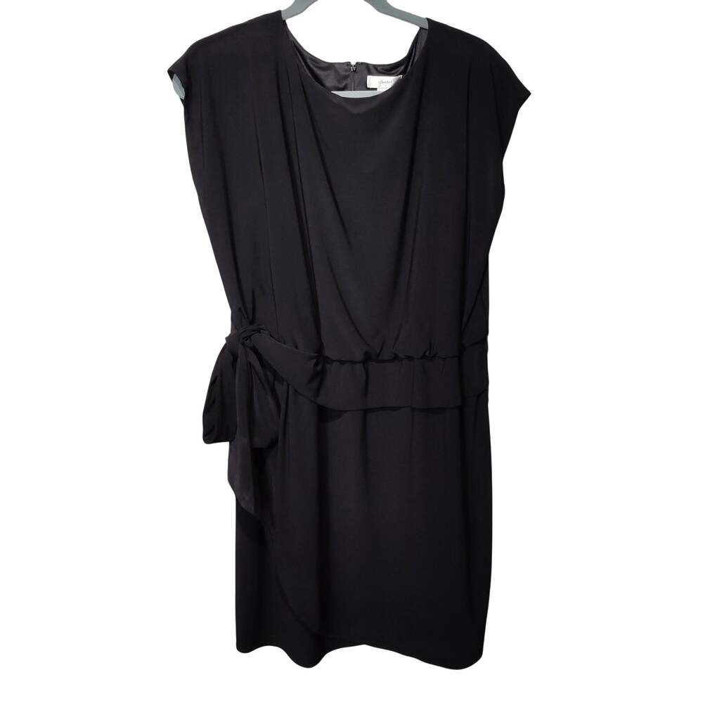 NWT CJ Banks Women's Plus Sz 24W Black Stretchy Dress Round Neck Sleeveless